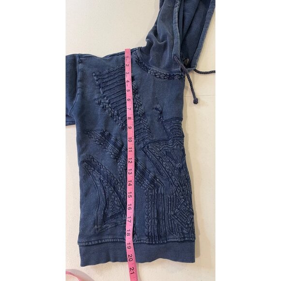 Vtg Y2K Forever 21 Womens Distressed Cropped Hoodie Size S Grunge Indie Punk 90s - Picture 7 of 13